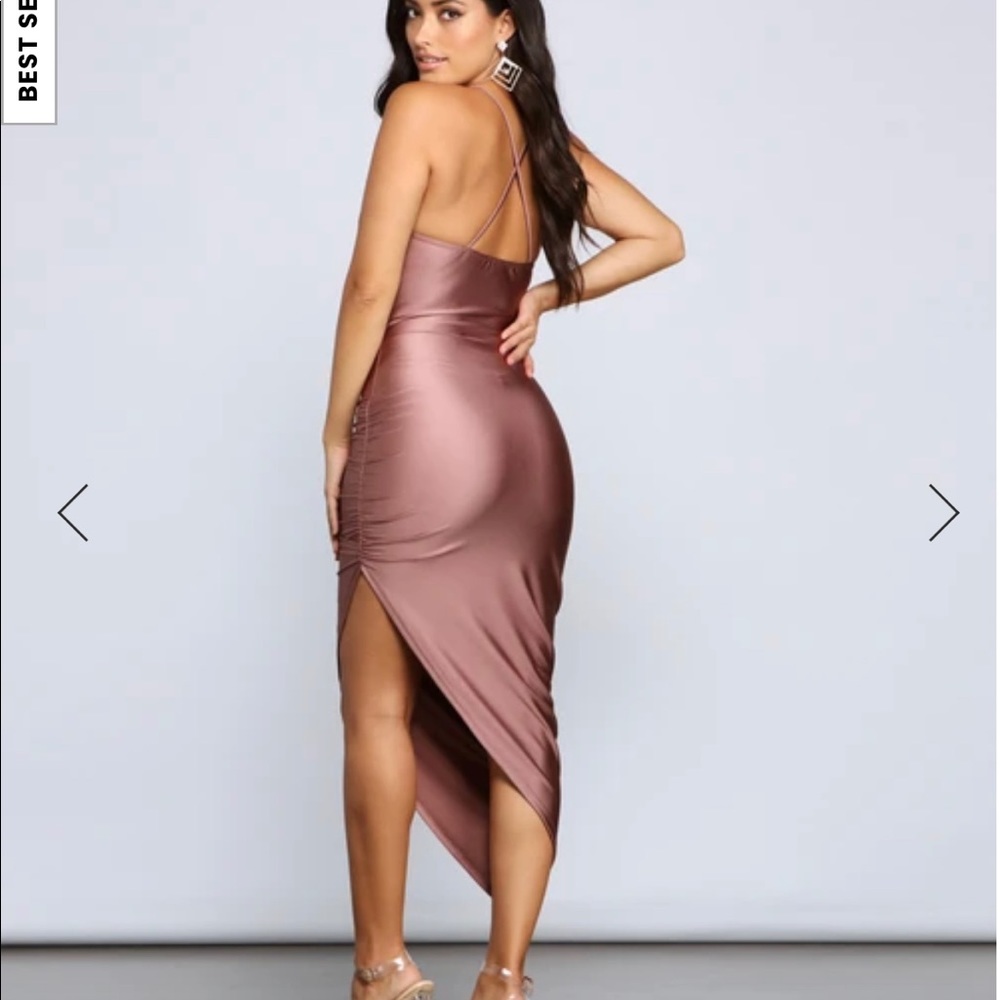 Rose gold asymmetrical dress
